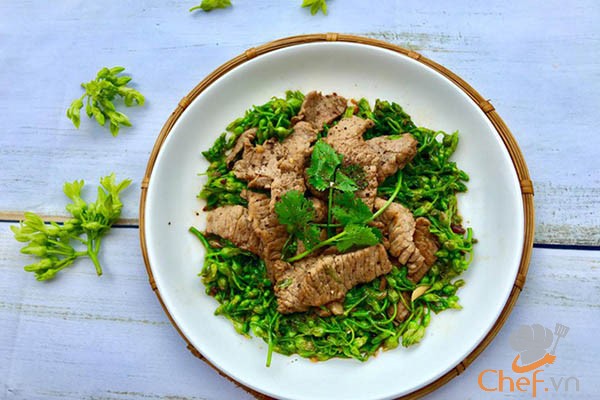 Bữa cơm thêm ngon với cách làm thịt bò xào bông thiên lý