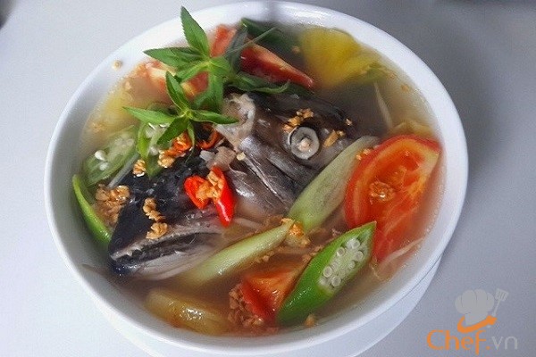 Công thức nấu  canh chua đầu cá hồi thơm ngon