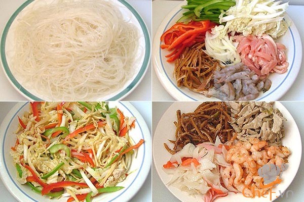 Học ngay cách làm món miến xào thập cẩm, lòng gà, hải sản ngon