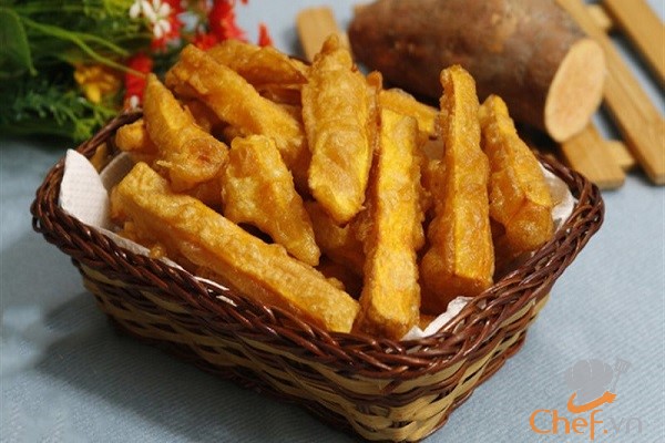 Cách làm khoai lang chiên ngào đường và tẩm bột chiên giòn